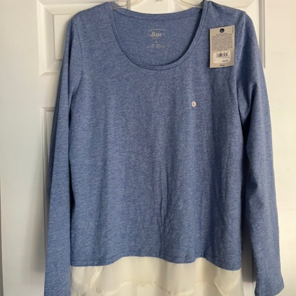 GH Bass Women's Long Sleeve T-Shirt, size L